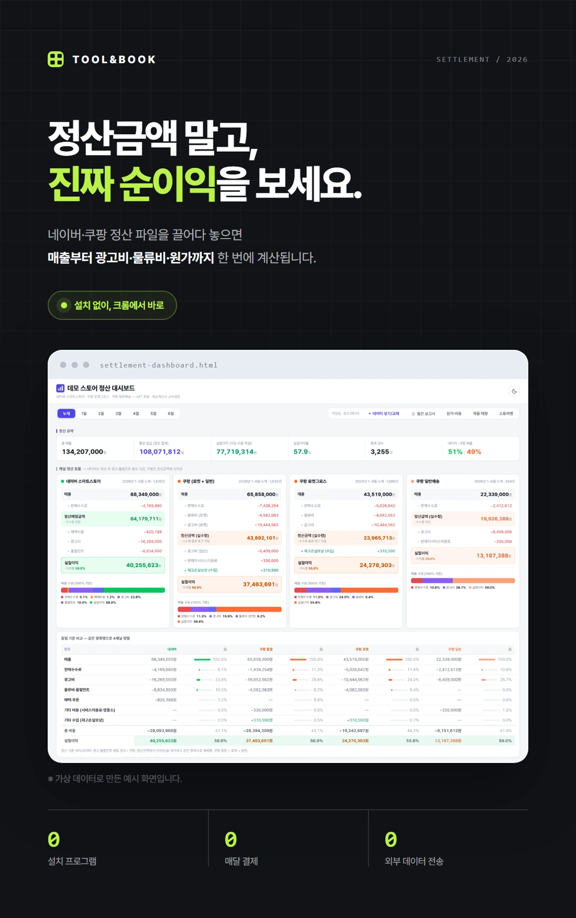 정산 대시보드 · 상세페이지 미리보기